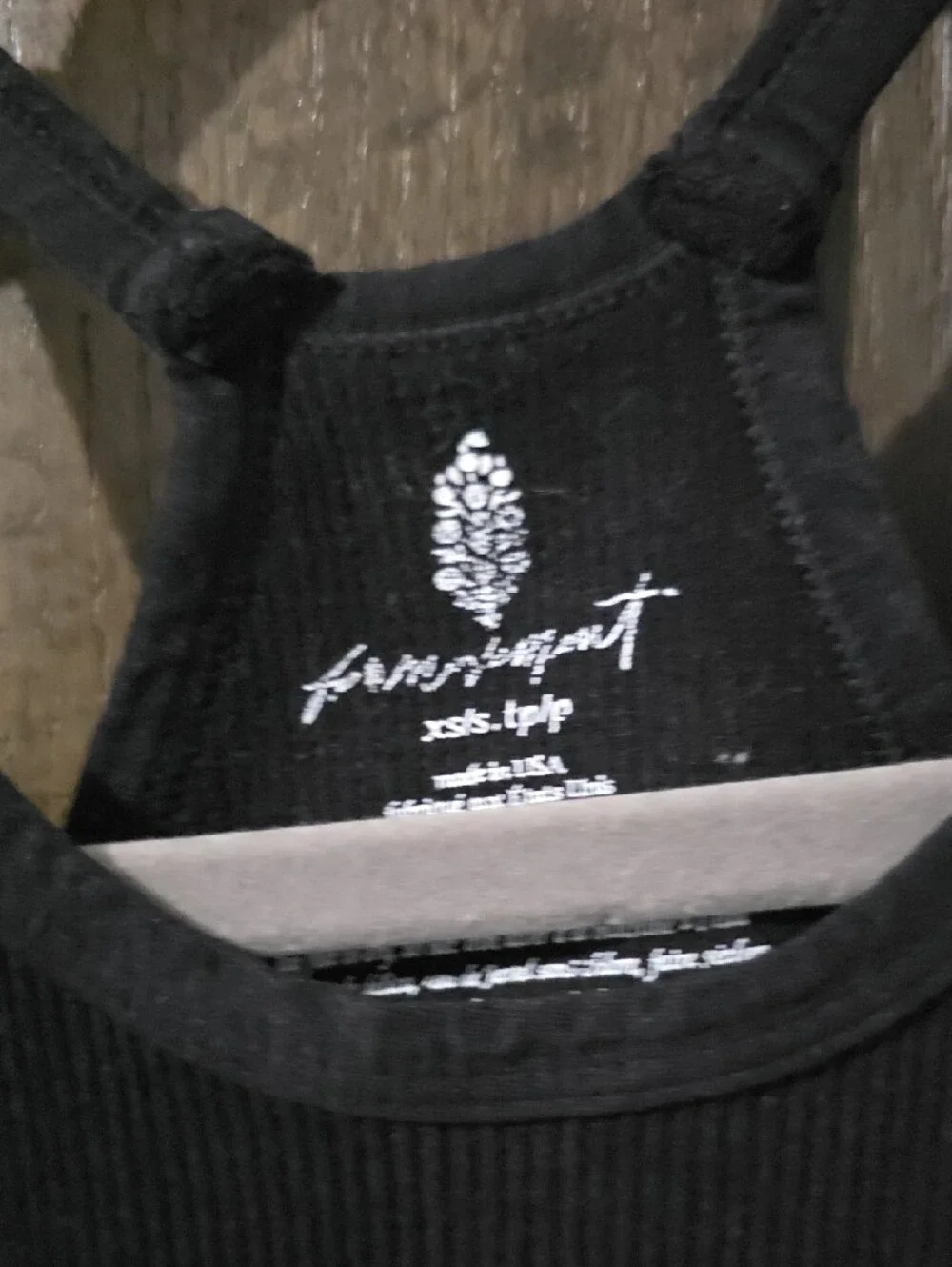 Free People Movement Black Ribbed Tank Crop with Racerback